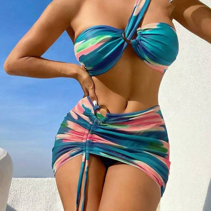 Women's Cropped Bikini Set with Playful Ruffle Design and Elegant Tie Strap System Mune Fashion
