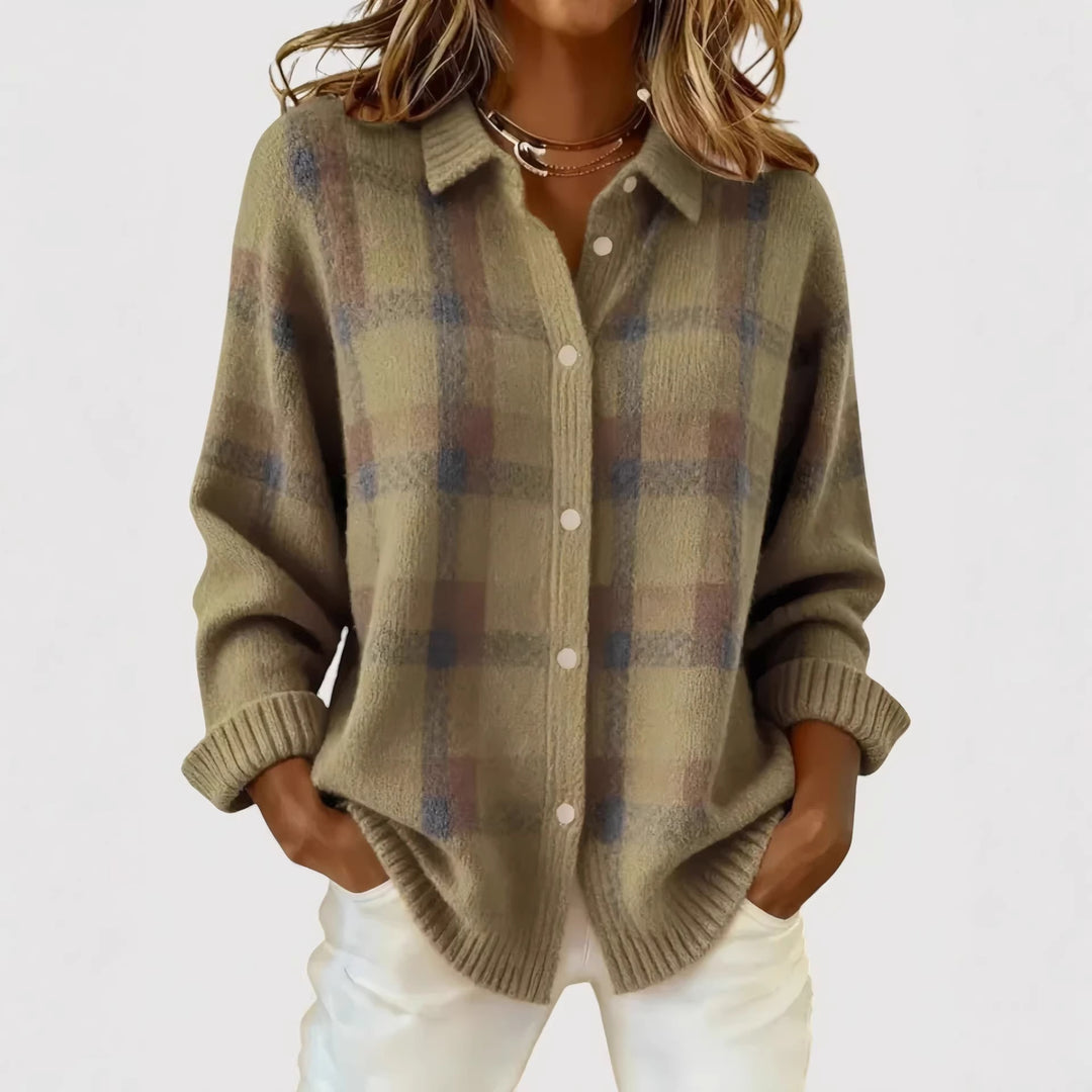 Women’s Fashion Checkered Cardigan