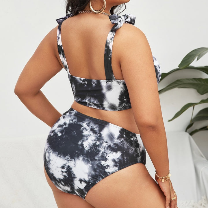 Women's High-Waisted Bikini Set with Playful Top and Elegant Strap Design Mune Fashion