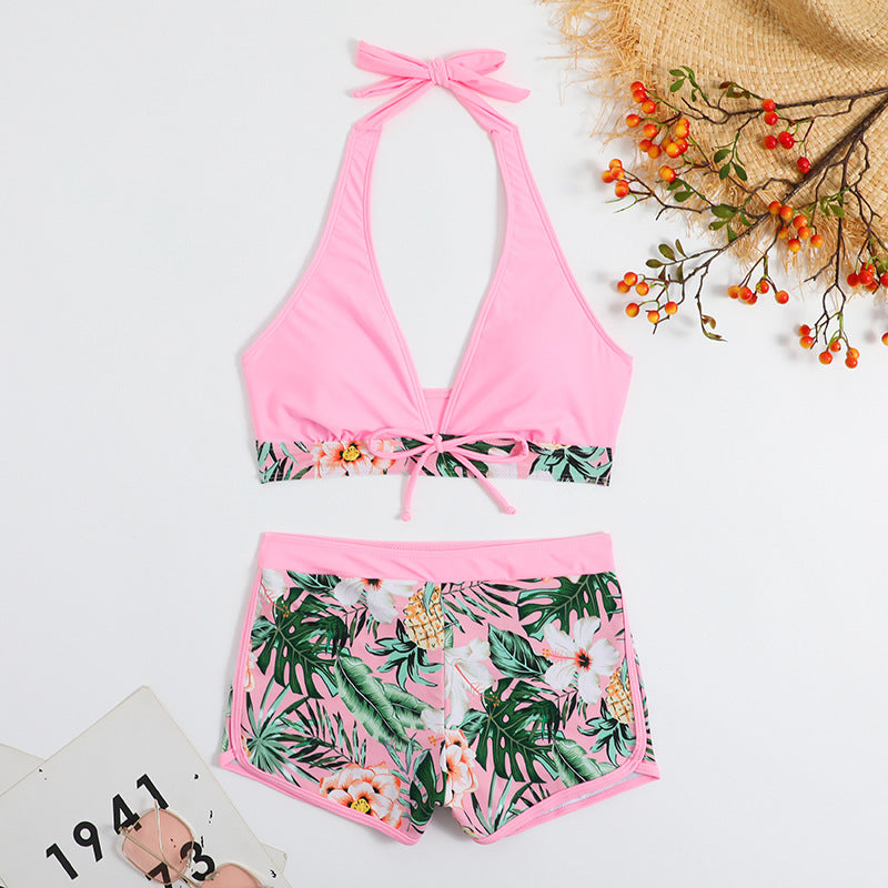 Women's bikini set with floral pattern and removable push-up bra Mune Fashion