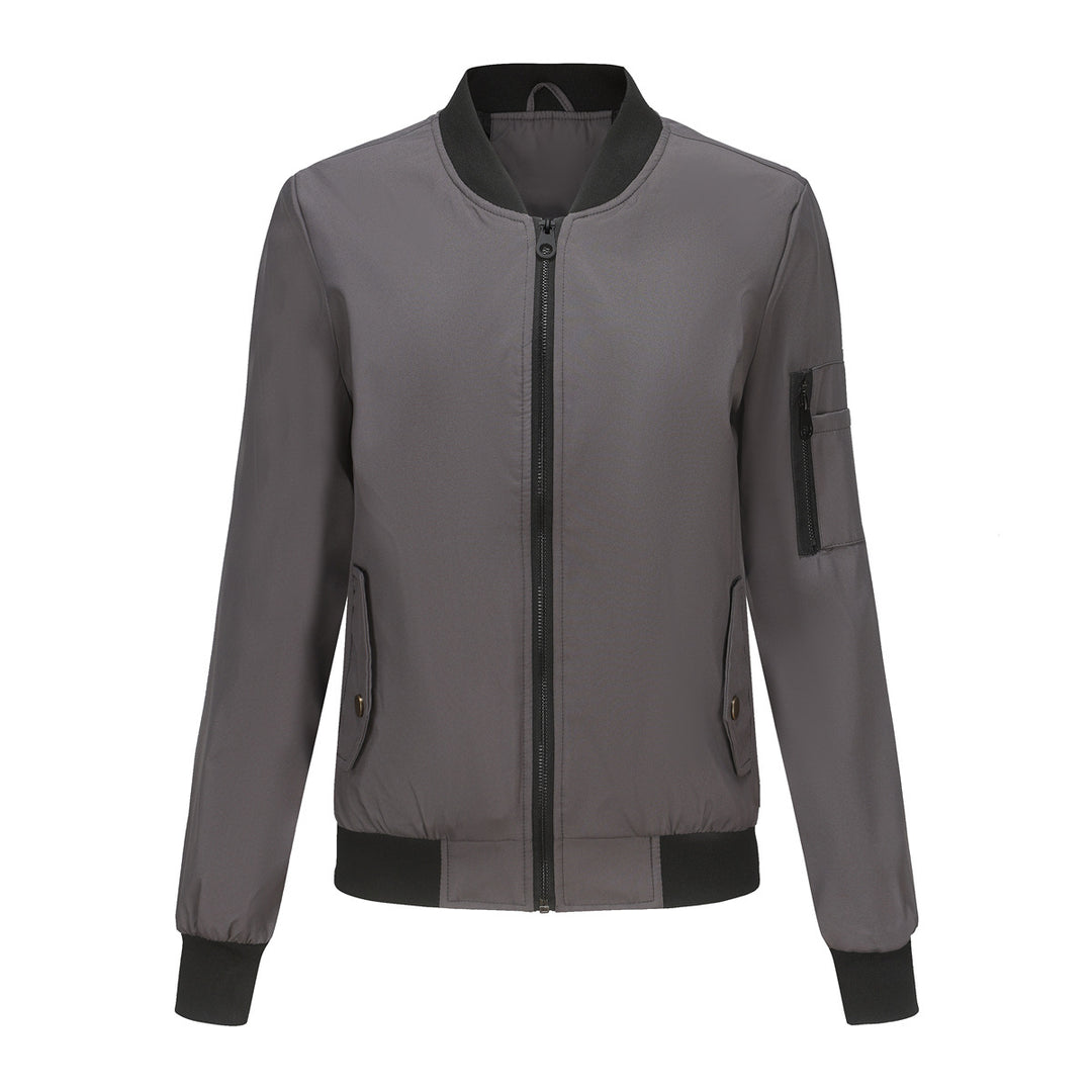 Women's lightweight bomber jacket with arm pocket, contrast cuffs, and sporty fit Mune Fashion