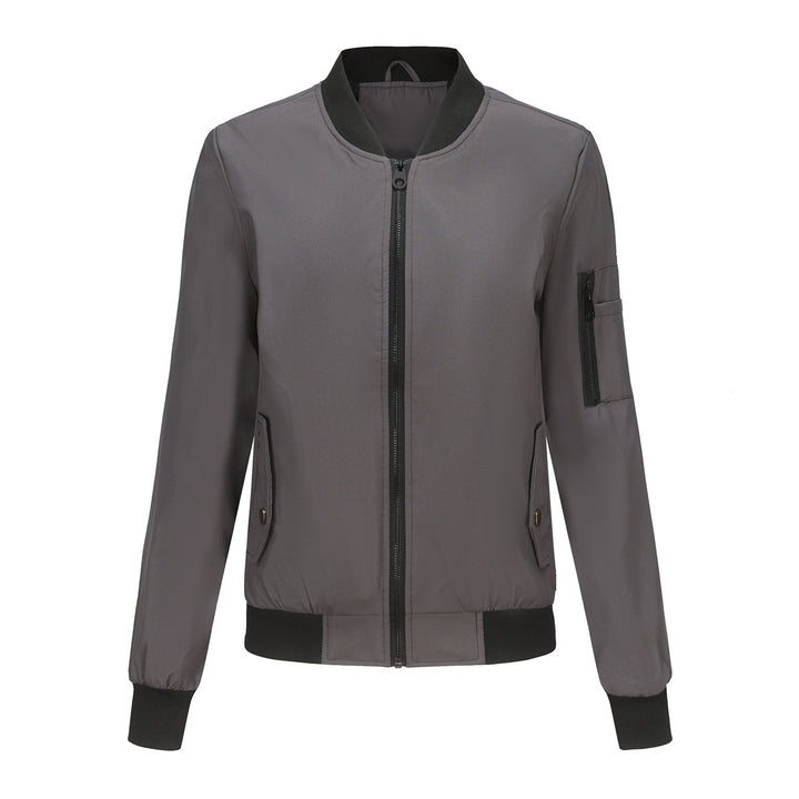 Women's lightweight bomber jacket with arm pocket, contrast cuffs, and sporty fit Mune Fashion