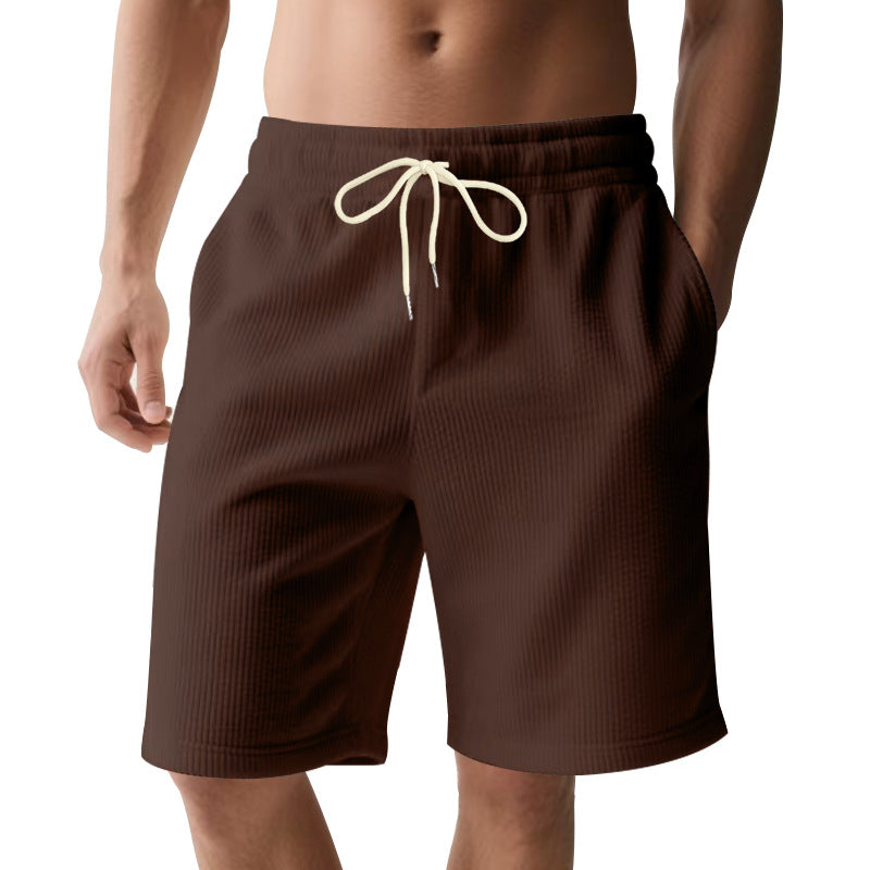 Men's knee-length Bermuda shorts with elastic waistband, drawstring, and side pockets Mune Fashion