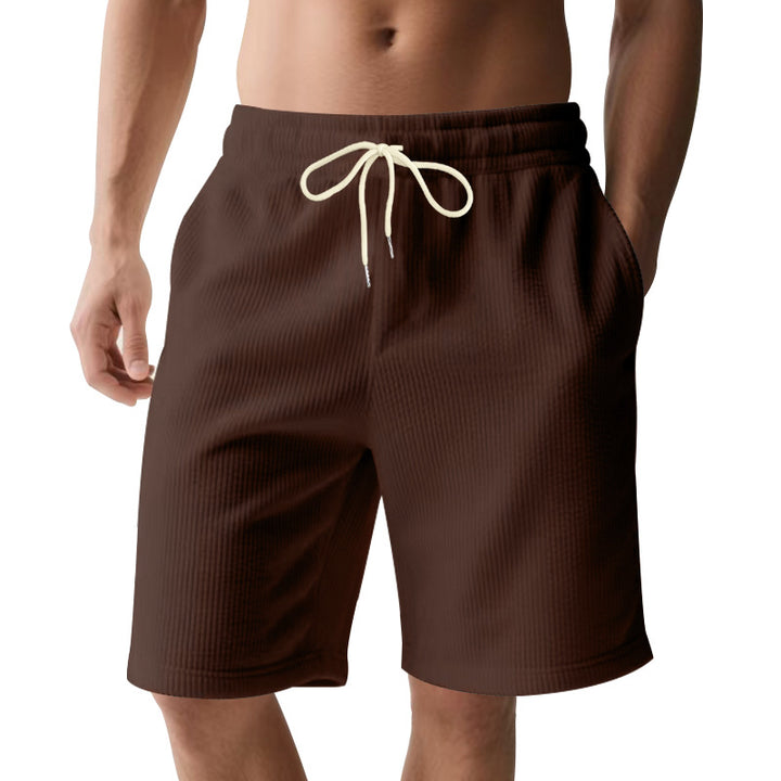 Men's knee-length Bermuda shorts with elastic waistband, drawstring, and side pockets Mune Fashion