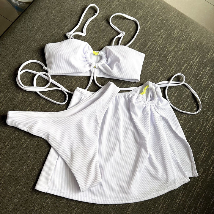 Women’s bikini set with elegant button detail and high leg cut Mune Fashion