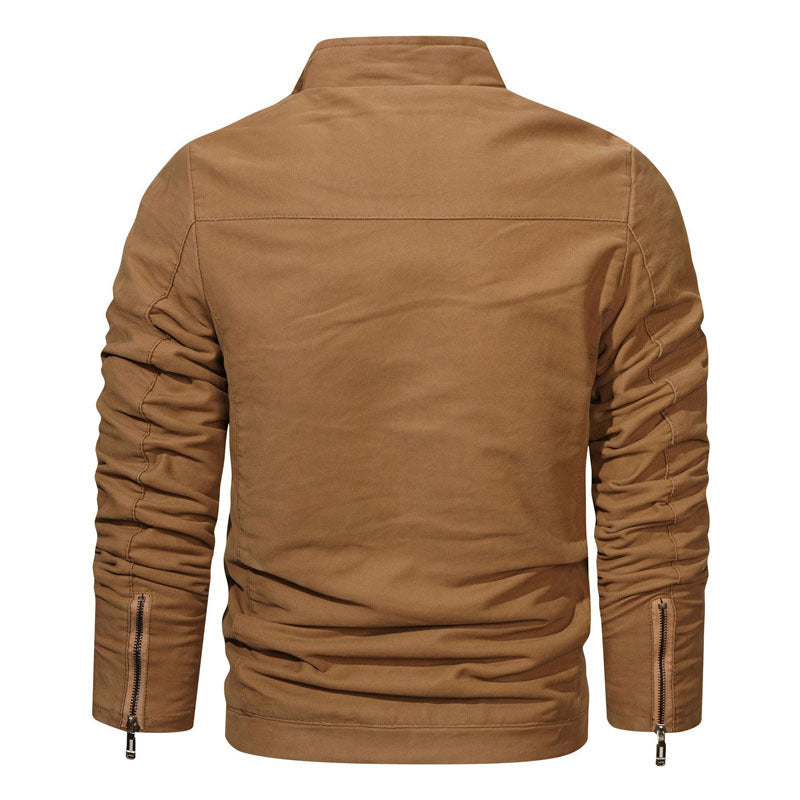 Men's Slim-Fit Canvas Blouson with high collar and zipper Mune Fashion
