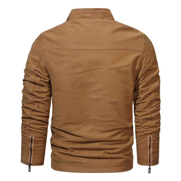 Men's Slim-Fit Canvas Blouson with high collar and zipper Mune Fashion