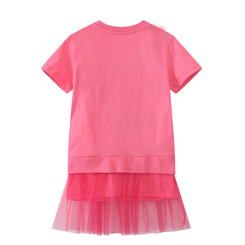 Girls T-Shirt dress with charming tulle underskirt Mune Fashion