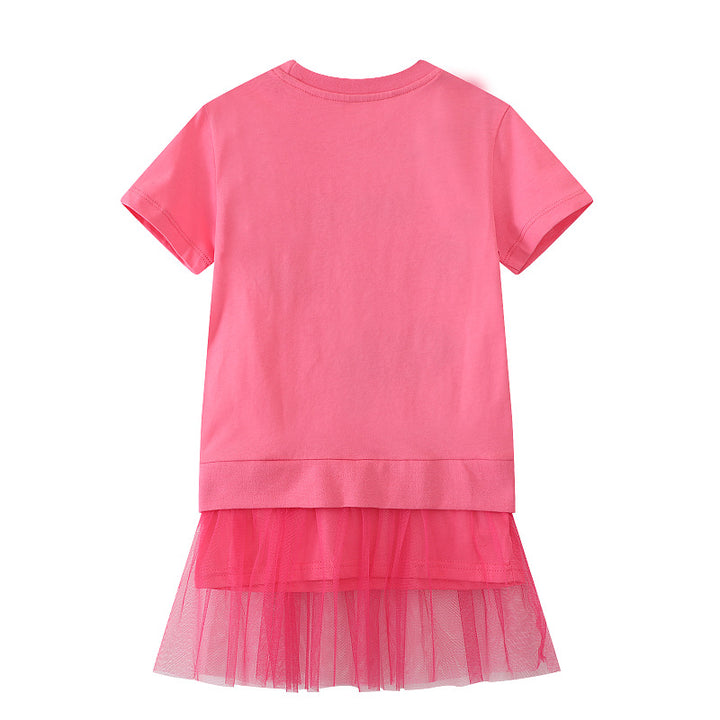 Girls T-Shirt dress with charming tulle underskirt Mune Fashion