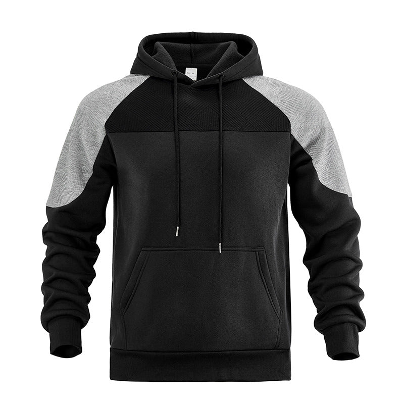 Men's hoodie with textured inserts and kangaroo pocket Mune Fashion