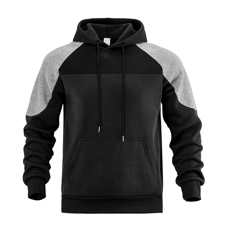 Men's hoodie with textured inserts and kangaroo pocket Mune Fashion
