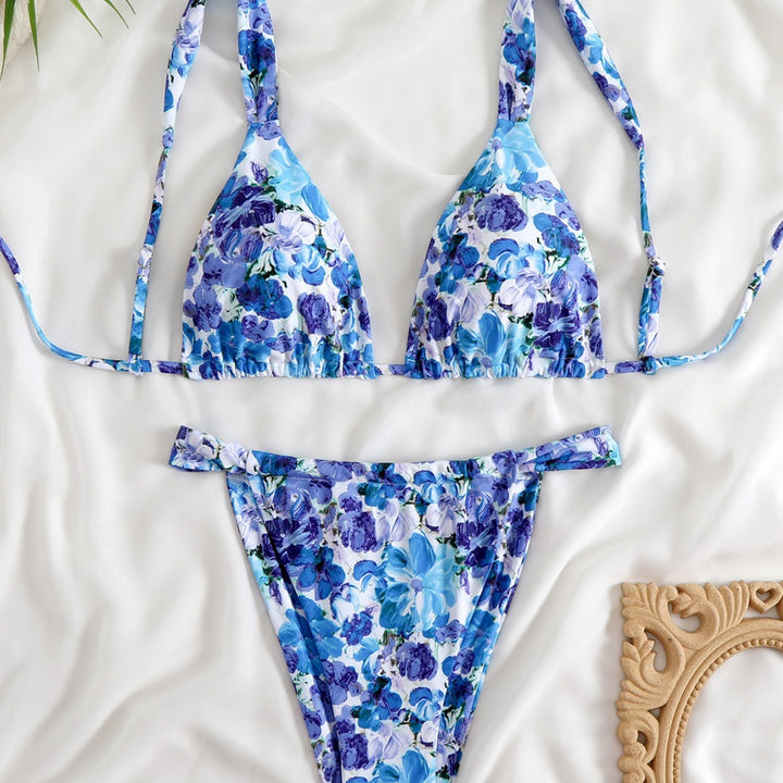 Women's Triangle Bikini Set with Fashionable Animal Print Mune Fashion
