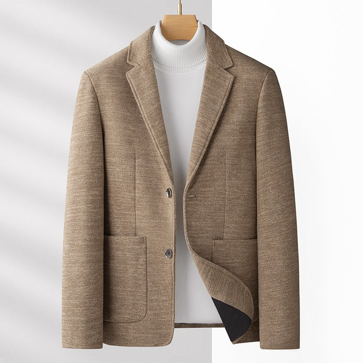 Men's Modern Wool Blend Blazer with Patch Pockets Mune Fashion