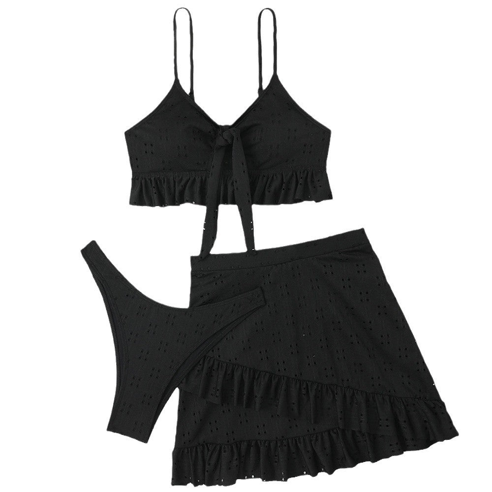 Women's bikini set with ruffled hem and charming cut-out Mune Fashion