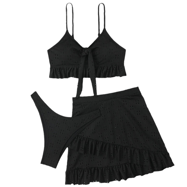 Women's bikini set with ruffled hem and charming cut-out Mune Fashion