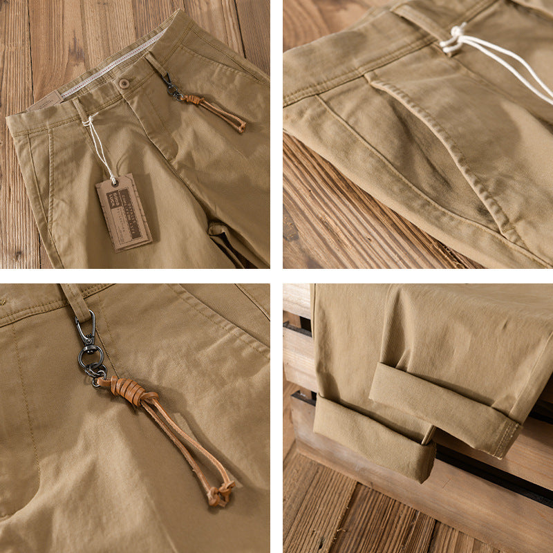 Men's Cotton Twill Chino in Relaxed Tapered Fit with Drawstring Waistband and Patch Pockets Mune Fashion
