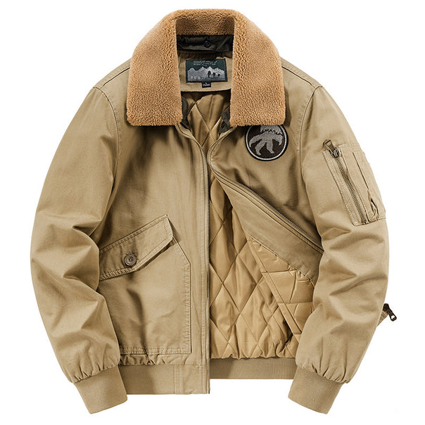 Men's pilot jacket with quilted thermal lining and Sherpa collar Mune Fashion