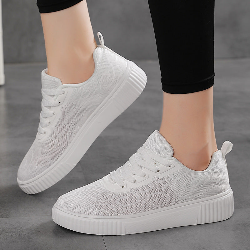 Women's airy platform sneakers with knitted upper material and cushioned comfort footbed Mune Fashion