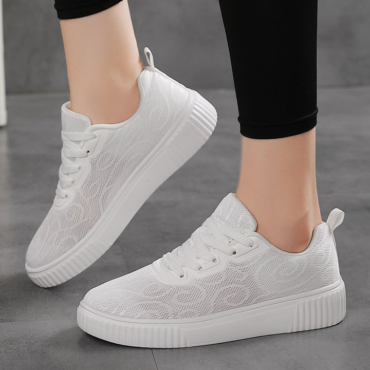 Women's airy platform sneakers with knitted upper material and cushioned comfort footbed Mune Fashion