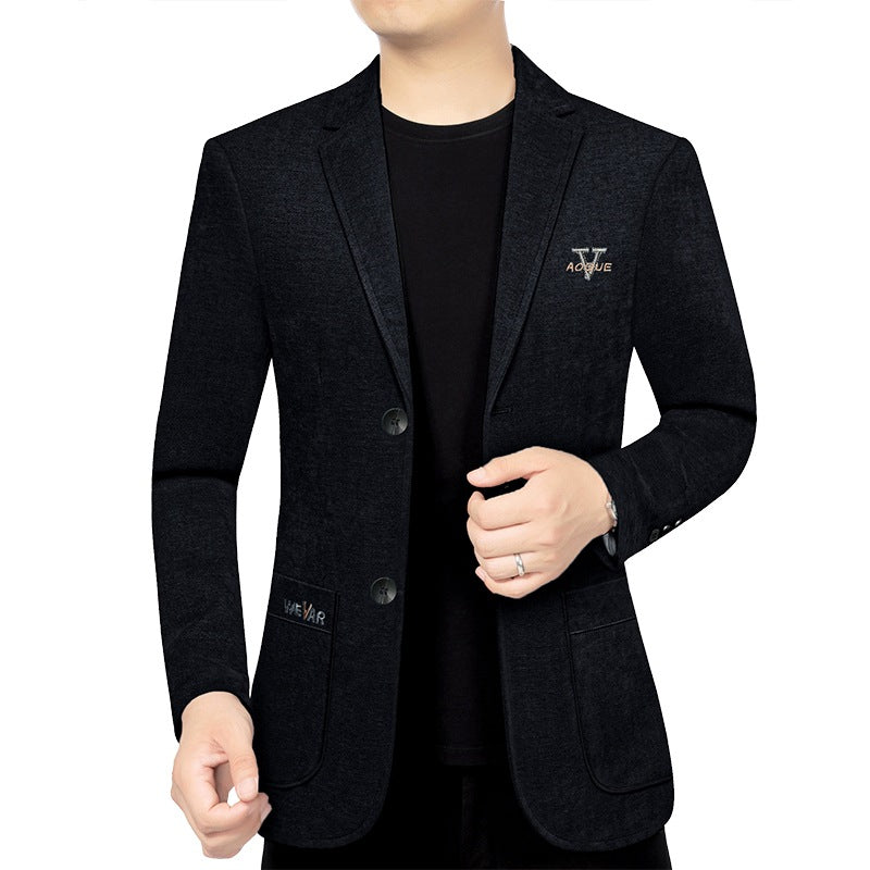 Men's Casual Blazer in Denim Look with Slim Fit and Patch Pockets Mune Fashion