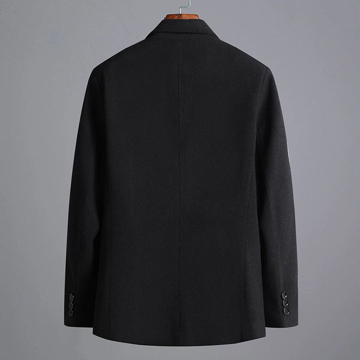 Men's Modern Wool Blend Slim Fit Blazer with One Button and Flap Pockets Mune Fashion