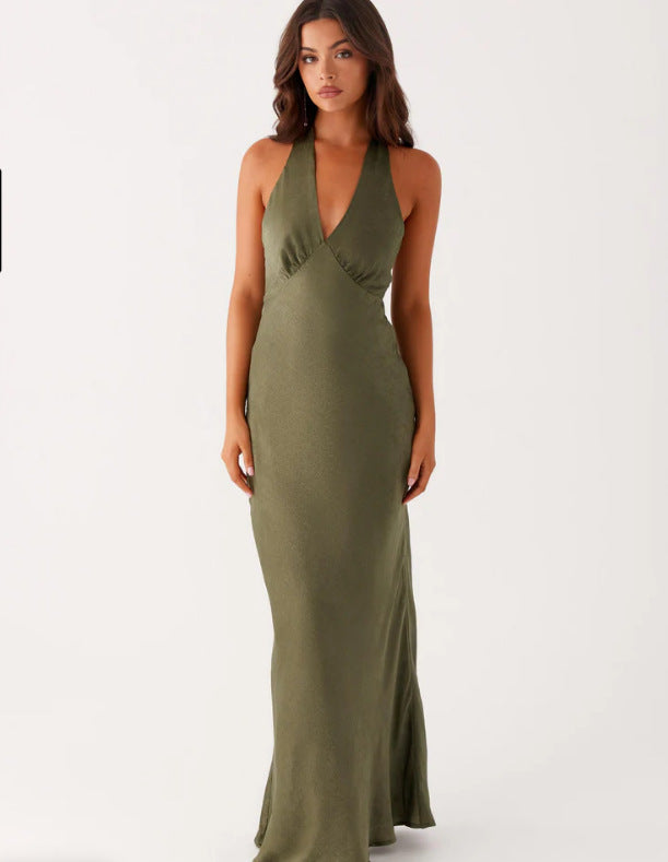 Women Elegant Wrap Dress with V-Neck and Slim, Flowing Fit Mune Fashion