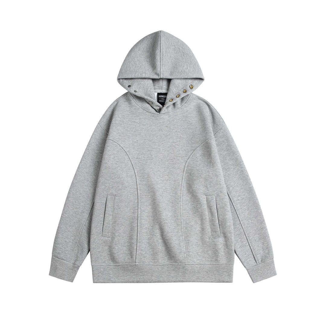 Unisex Oversize Hoodie with Snap Funnel and Seams Mune Fashion