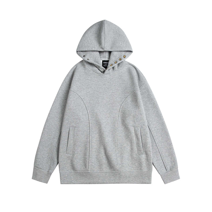Unisex Oversize Hoodie with Snap Funnel and Seams Mune Fashion