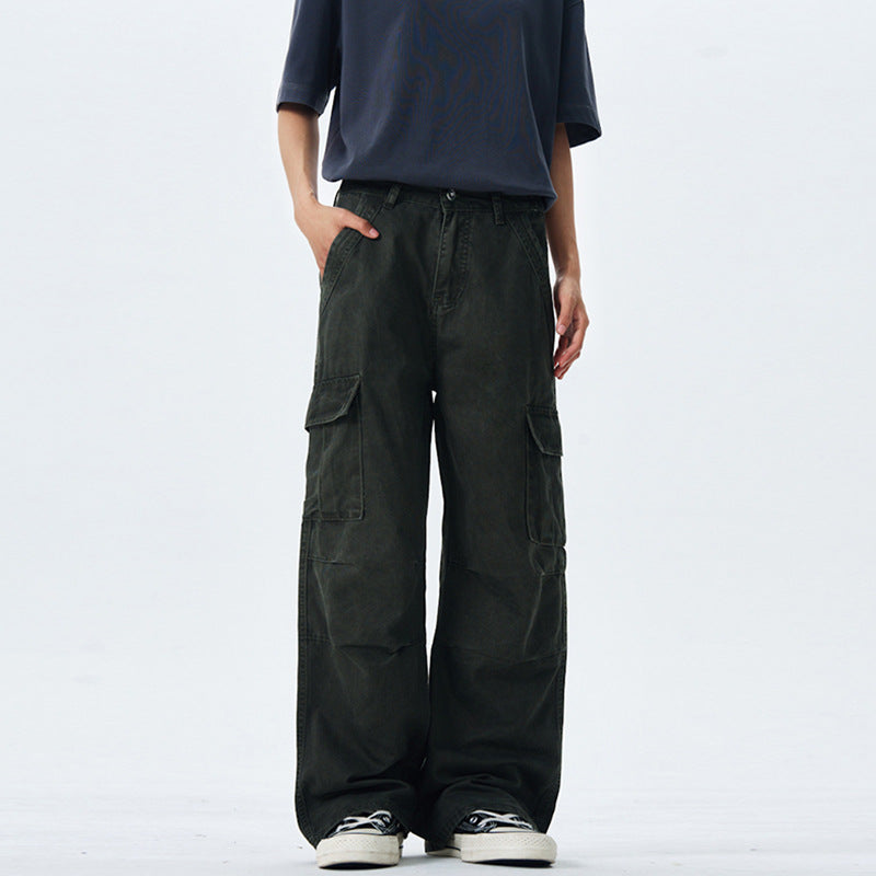 Women's Wide-Cut Cargo Pants with High Waist and Patches Mune Fashion