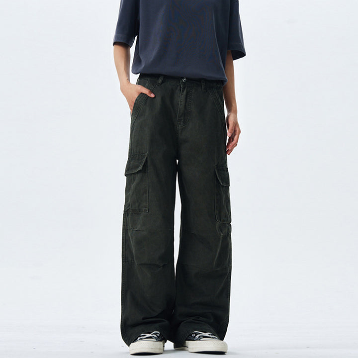 Women's Wide-Cut Cargo Pants with High Waist and Patches Mune Fashion