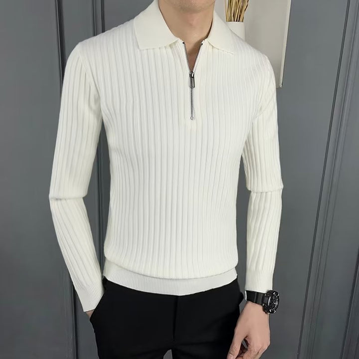 Men's Elegant Knit Sweater with Zipper Mune Fashion