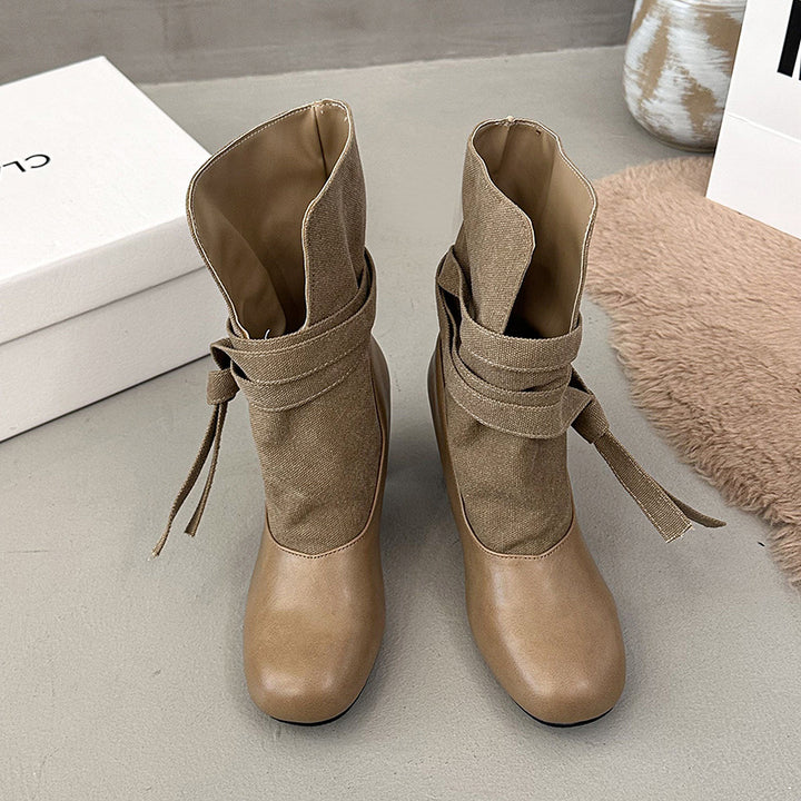 Ladies Elegant and Comfortable Ankle Boots with Straps Mune Fashion