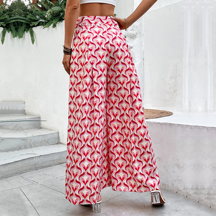 Women's Wide Trousers with Colorful Pattern Mune Fashion