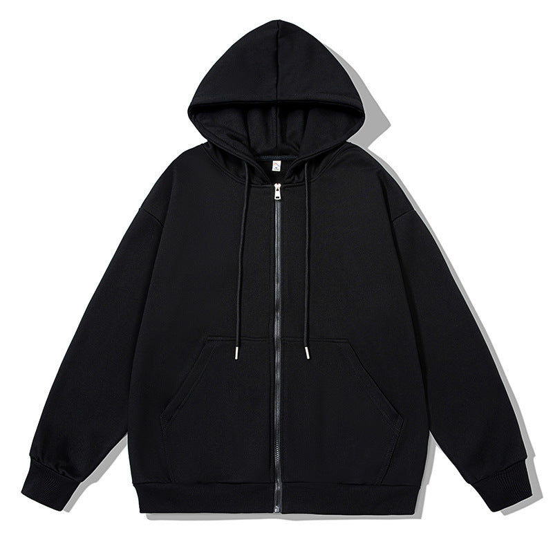 Unisex oversized hoodie jacket with a wide shoulder cut, full-length zipper, and French-Terry Mune Fashion