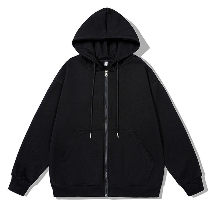 Unisex oversized hoodie jacket with a wide shoulder cut, full-length zipper, and French-Terry Mune Fashion