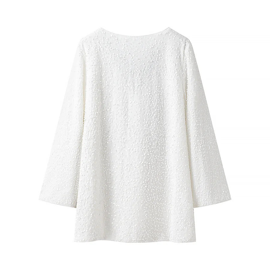 Women's shimmering sequin tunic with a loose fit and batwing sleeves Mune Fashion