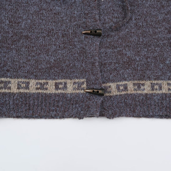 Ladies hooded cardigan in Norwegian style with toggle closures Mune Fashion