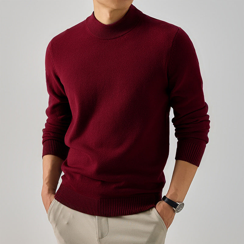Men's Short High Neck Fine Knit Sweater with Slim Silhouette Mune Fashion