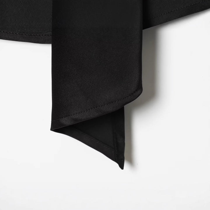 Women's Draped Oversized Blouse with Bow and Stand-up Collar Mune Fashion
