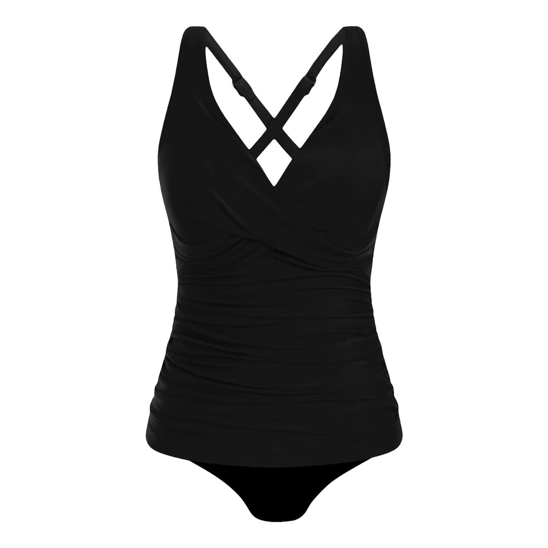 Women's Tankini Top with Sophisticated Wrap Design Mune Fashion