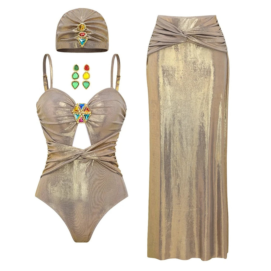 Women's swimsuit set with sophisticated cut and versatile maxi skirt Mune Fashion