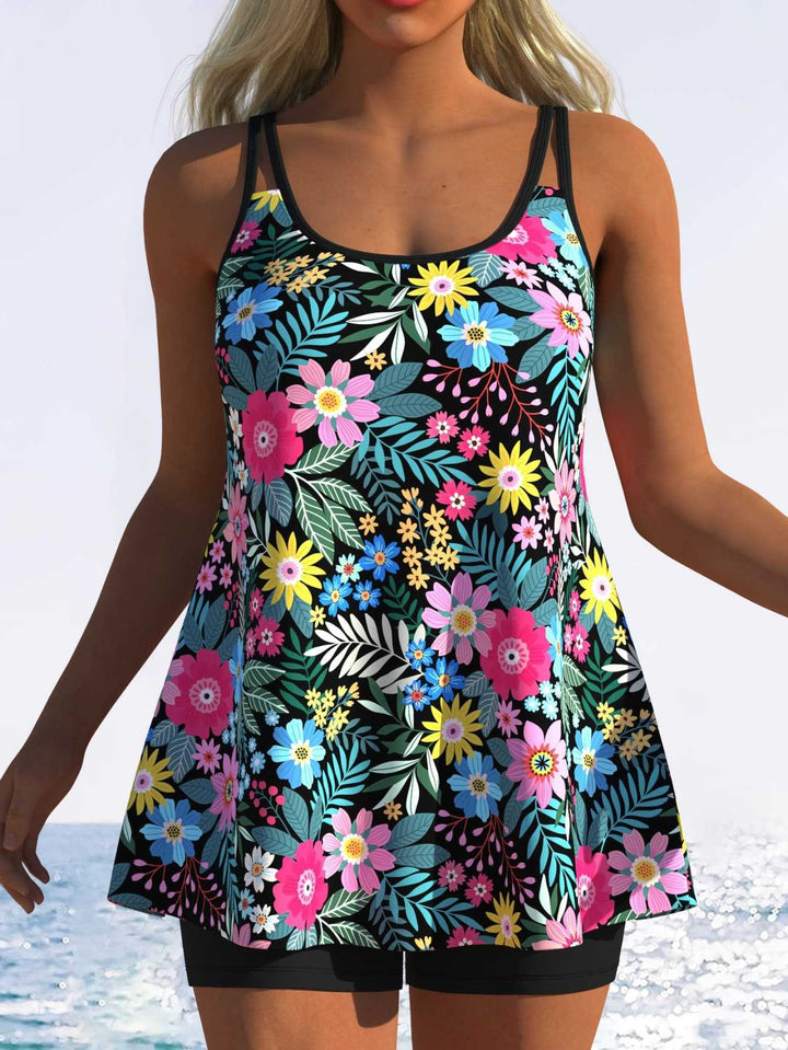 Women's tankini with playful striped pattern and original cut Mune Fashion