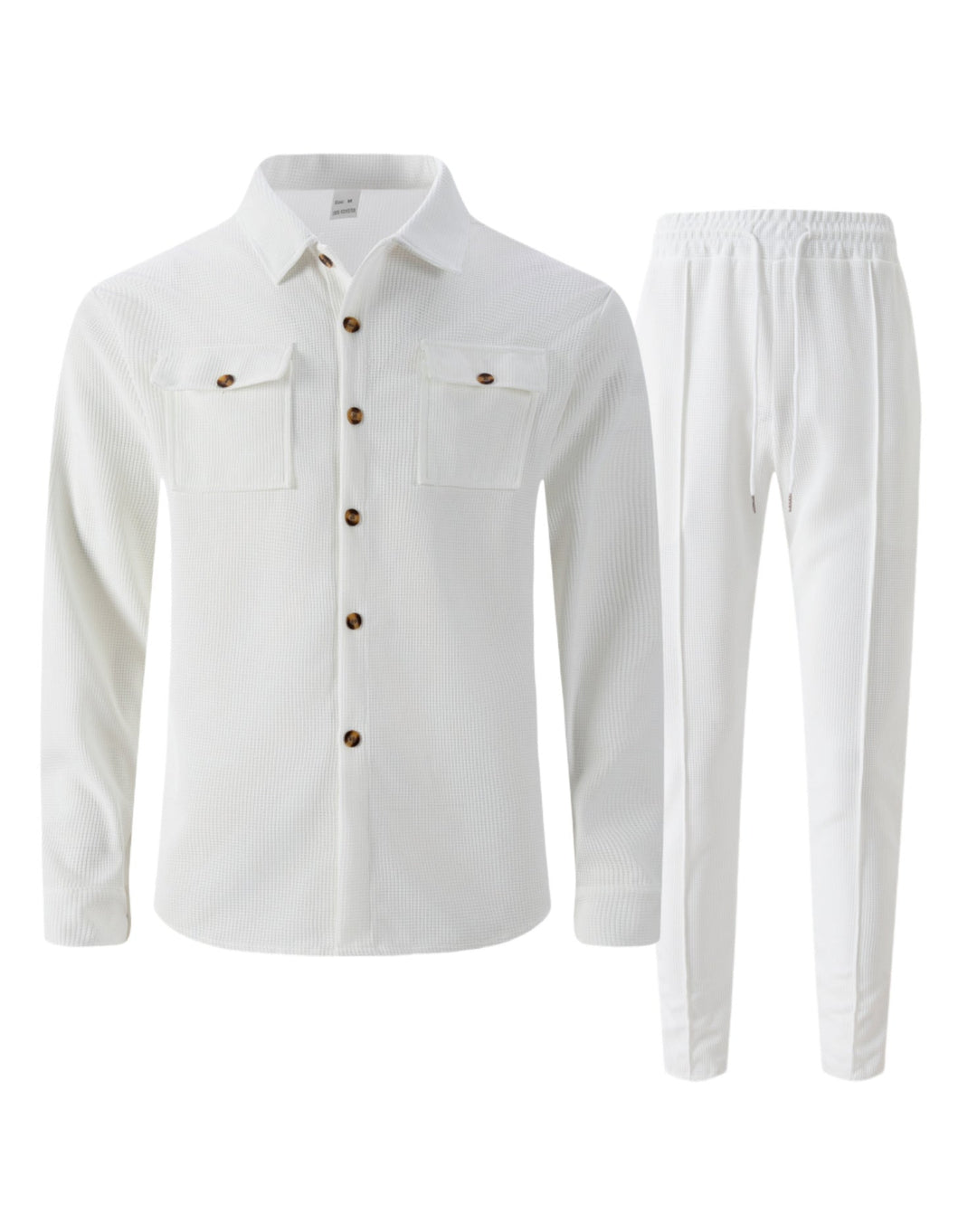Men's Leisure Suit with Modern Check Pattern Mune