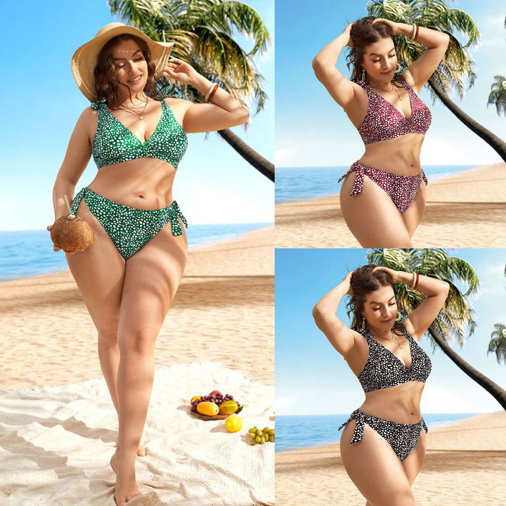 Women Triangle Bikini Set with Playful Knot Design Mune Fashion