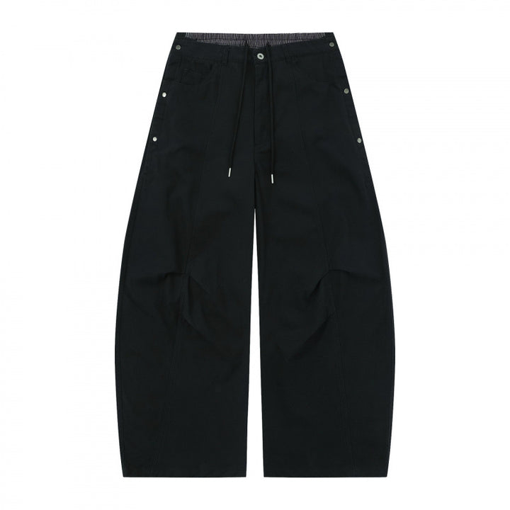 Unisex Wide Balloon Pants with Elastic Waistband, Drawstring, and Distinctive Seam Panels Mune Fashion