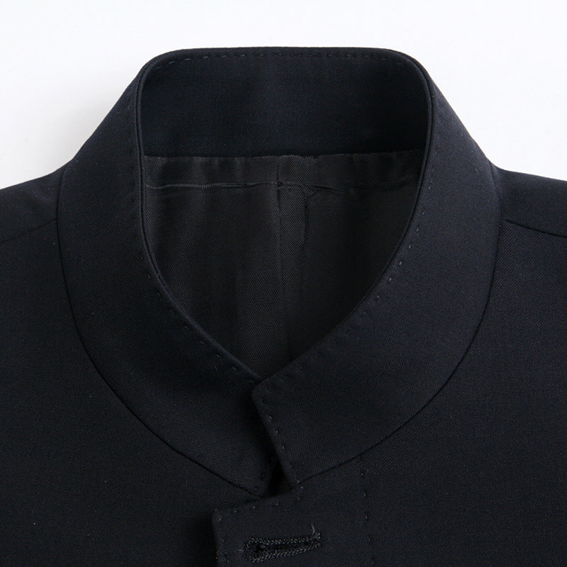Men's stand-up collar coat made of fine wool blend single-breasted short coat Mune Fashion