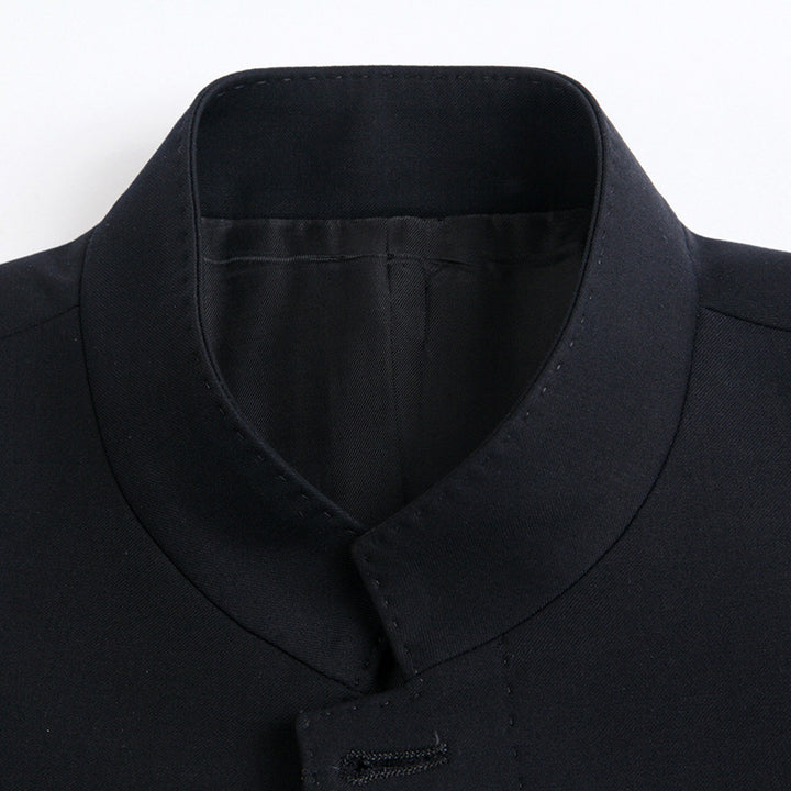 Men's stand-up collar coat made of fine wool blend single-breasted short coat Mune Fashion