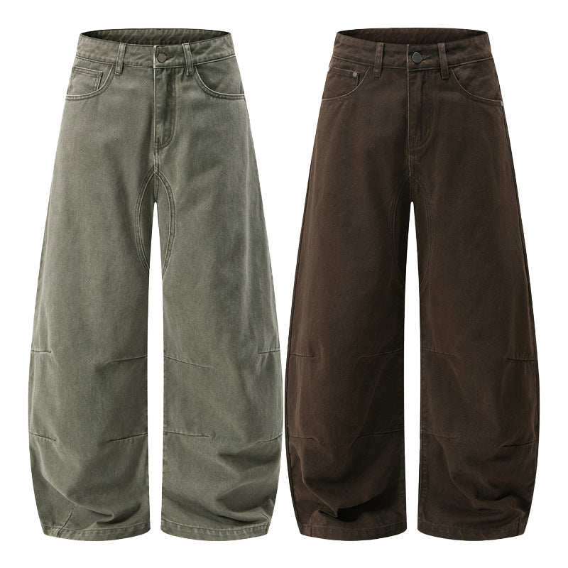Men's ultra-wide baggy pants with distinctive crotch yoke and reinforced knee panels Mune Fashion