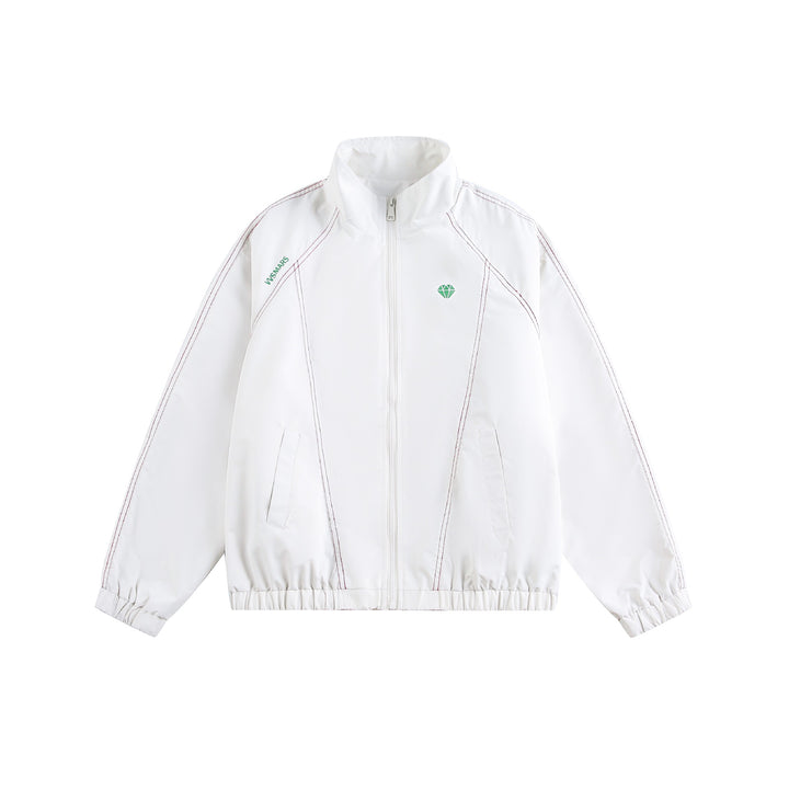 Unisex Sporty lightweight training jacket with standing collar, contrast stitching and elastic hem Mune Fashion