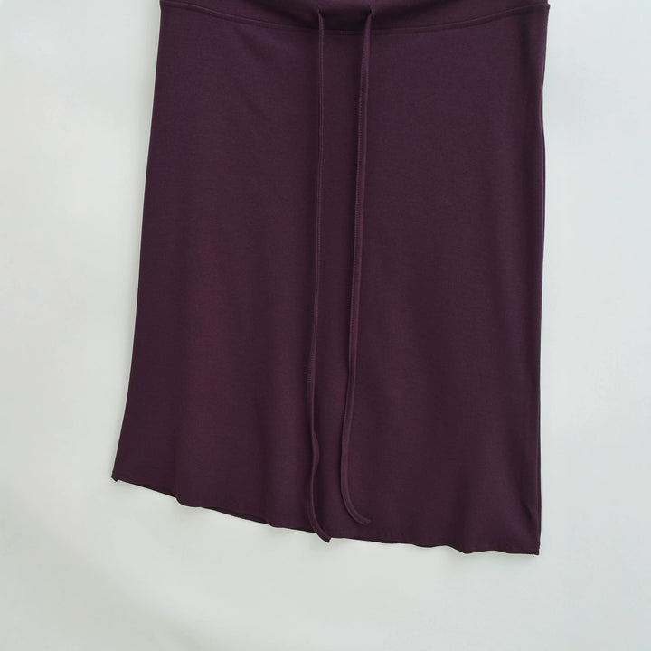 Women Jersey Midi Skirt with High Waist, Drawstring and A-Line Cut Mune Fashion